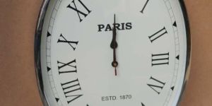 Stainless Steel Oval Wall Clock