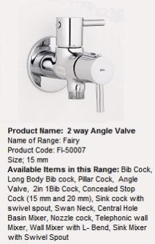2 Way Angle Valve