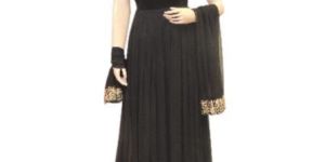 Ethnic Indian Bollywood Georgette Black Long Dress Gown