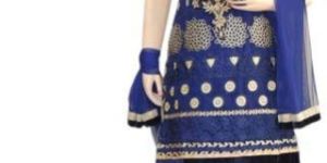 Fancy Exclusive Designer Blue Long Length Floor Anarkali Suit