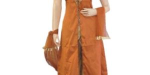 Fancy Exclusive Silk Long Jacket Style Suit with Pant