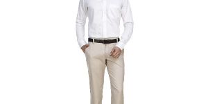 Mens Beige Casual Trousers