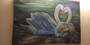 Swan Oil Painting