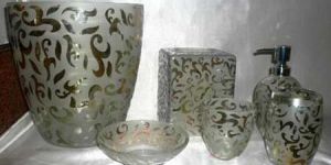 Etching Glass Bathroom Set