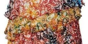 Georgette Wax Print(batik)frilled Skirt- code- Sk-11