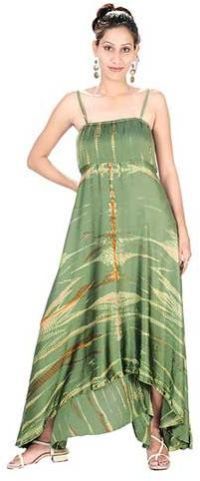 Hand Tie Dye Satin Long Dress