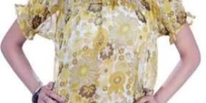 Printed Chiffon Round Neck Top