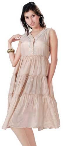 Silk Hand Beaded Tier Dress