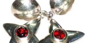 GE-06 silver gemstone earrings