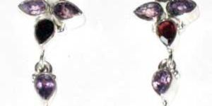 GE-09 silver gemstone earrings