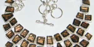 Fine Fancy Smoky Cut Stones Beautiful Necklace