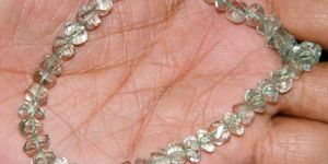 Natural Green Amethyst Twisted Faceted Fancy Rondelle Beads