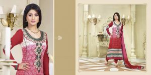 Heavy Embroidered Red Pink Salwar Suit