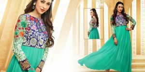Heavy Embroidered Sea Green Anarakali Suit
