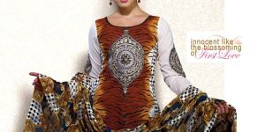 Stylish Printed White Red Cotton Suit