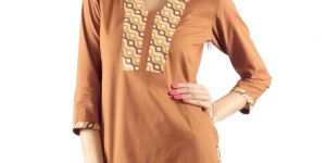 Brown Cotton Kurti