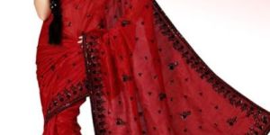 Maroon Bhagalpuri Pure Silk Saree with Unstitched Blouse