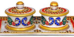 Marble Dry Fruit Bowl Set