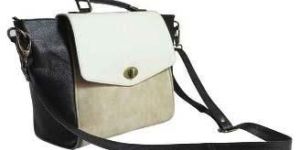 Ladies Monochrome Leather Handbag