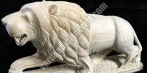 Wooden Lion Sculpture