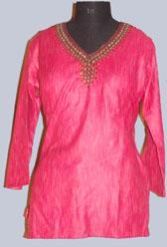 Embroidered Magenta Kurti