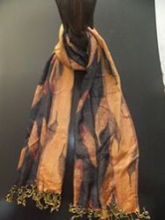 Viscose Lurex Feather Design Scarf (FN-SCF-033)
