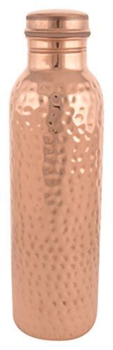 Copper Hammered Water Bottle, 900 Ml, Gold