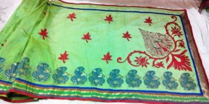 Cotton Silk Applic Work Saree