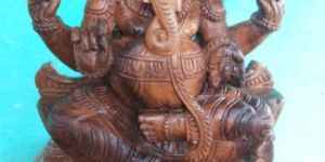 Wood Ganesha Statue