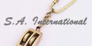 Nautical Brass Pulley Key Chain