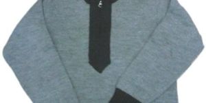 Grey V Collar Zipper