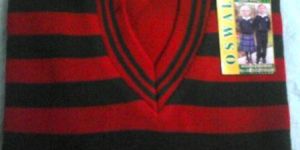 Red Military Line Pullover