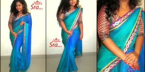 Subtle Blue Party Wear Saree