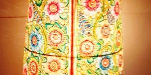 Hand Painted Leather Floor Lamp Elephant