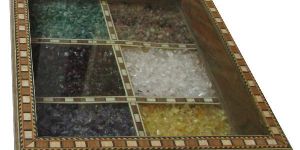 Gem Stone Wooden Tray - A4378