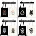 Black & White Cotton Canvas Tote Bags