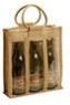 Jute Three Bottle Wine Bags