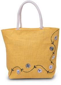 Yellow Fancy Jute Bag