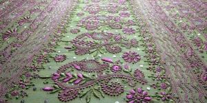 Lucknow Chikan Embroidered Fabric
