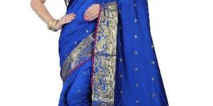 DASHING BLUE PURE SILK SAREE