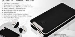 Power Bank with Built in Cables Connectors