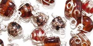 Wire Wrapped Glass Beads