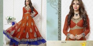 Embroidered Semi Stitched Long Anarkali Suits