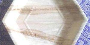 Hexagonal Shaped Areca Leaf Plates