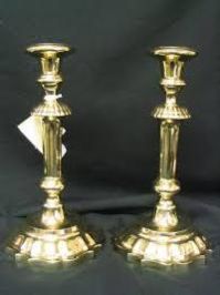 Antique Brass Candlestick Holders