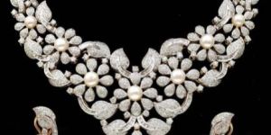 Diamond Gemstone Necklace Set (CWDGGN0001)