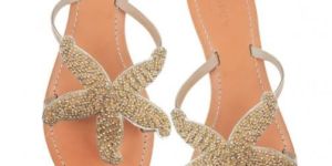 Star Fish Handmade Embroidered Leather Sandal