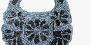 Anshul Fashion Gorgeous Grey  Embroidered Beaded Evening/clutch Party Clutch