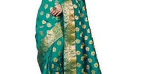 Green Colour Woven Art Silk Saree