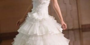 Strapless Tafetta Organza Designer Wedding Ball Gown